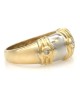 Diamond Fluted Accent Tapered Band in White and Yellow Gold